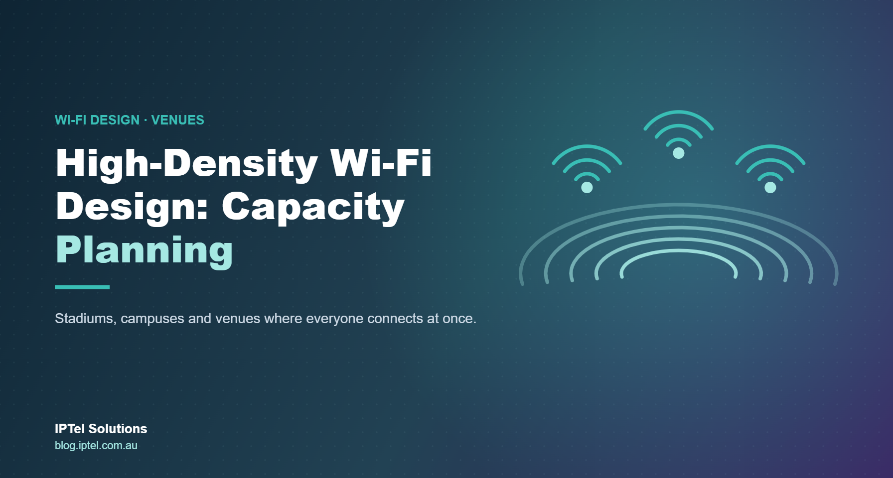High-density Wi-Fi design and capacity planning for venues