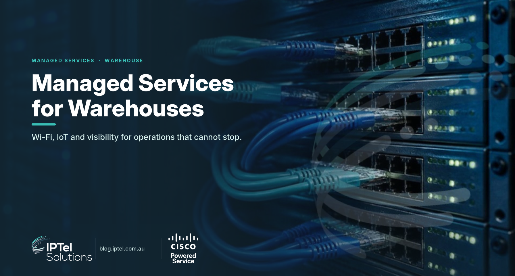 Warehouse managed services: Wi-Fi coverage across racking aisles, industrial switching and 24x7 monitoring